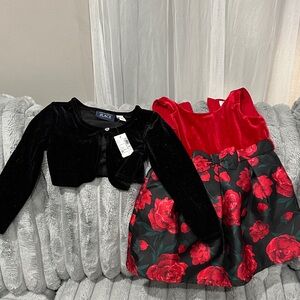 The Children's Place Black Velvet Top with Sparkle Button